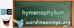 WordMeaning blackboard for hymenophyllum